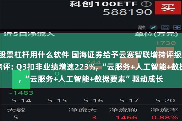 股票杠杆用什么软件 国海证券给予云赛智联增持评级, 2024年三季报点评: Q3扣非业绩增速223%, “云服务+人工智能+数据要素”驱动成长